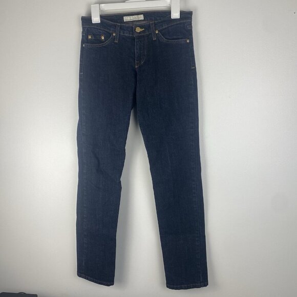 Flying Monkey Junior's Vintage Low Rise Straight Leg Jeans Size 9 Dark Wash - Picture 1 of 9